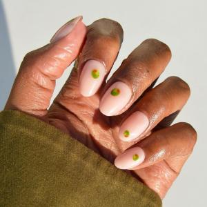 Glamnetic Press On Nails – Honeydewy | Short Squoval Fake Nails in Mint Green with Glazed Finish, Salon Quality | 15 Sizes – 30 Nail Kit with Glue(Tipsy Olive)