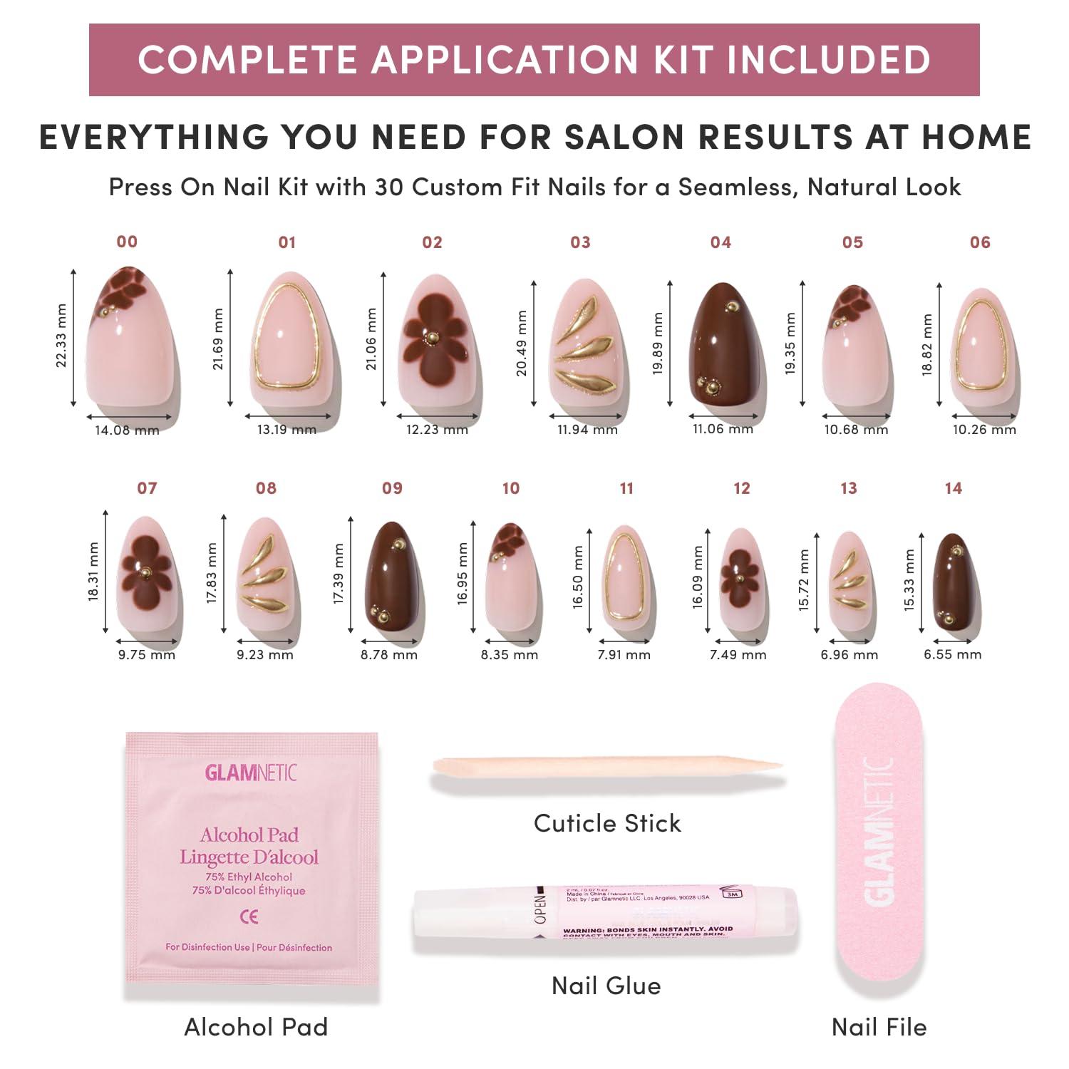 imageGlamnetic Press On Nails Short Oval Fake Nails with Blue French Tips Polka Dots amp Whale Accents Salon Quality Summer Nails Whale Waves 15 Sizes 30 Nail Kit with GlueSunbaked