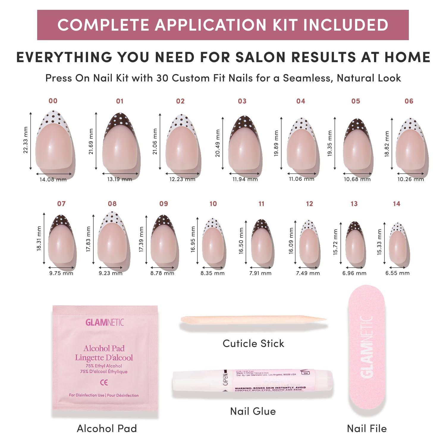imageGlamnetic Press On Nails Short Oval Fake Nails with Blue French Tips Polka Dots amp Whale Accents Salon Quality Summer Nails Whale Waves 15 Sizes 30 Nail Kit with GluePolka In Positano