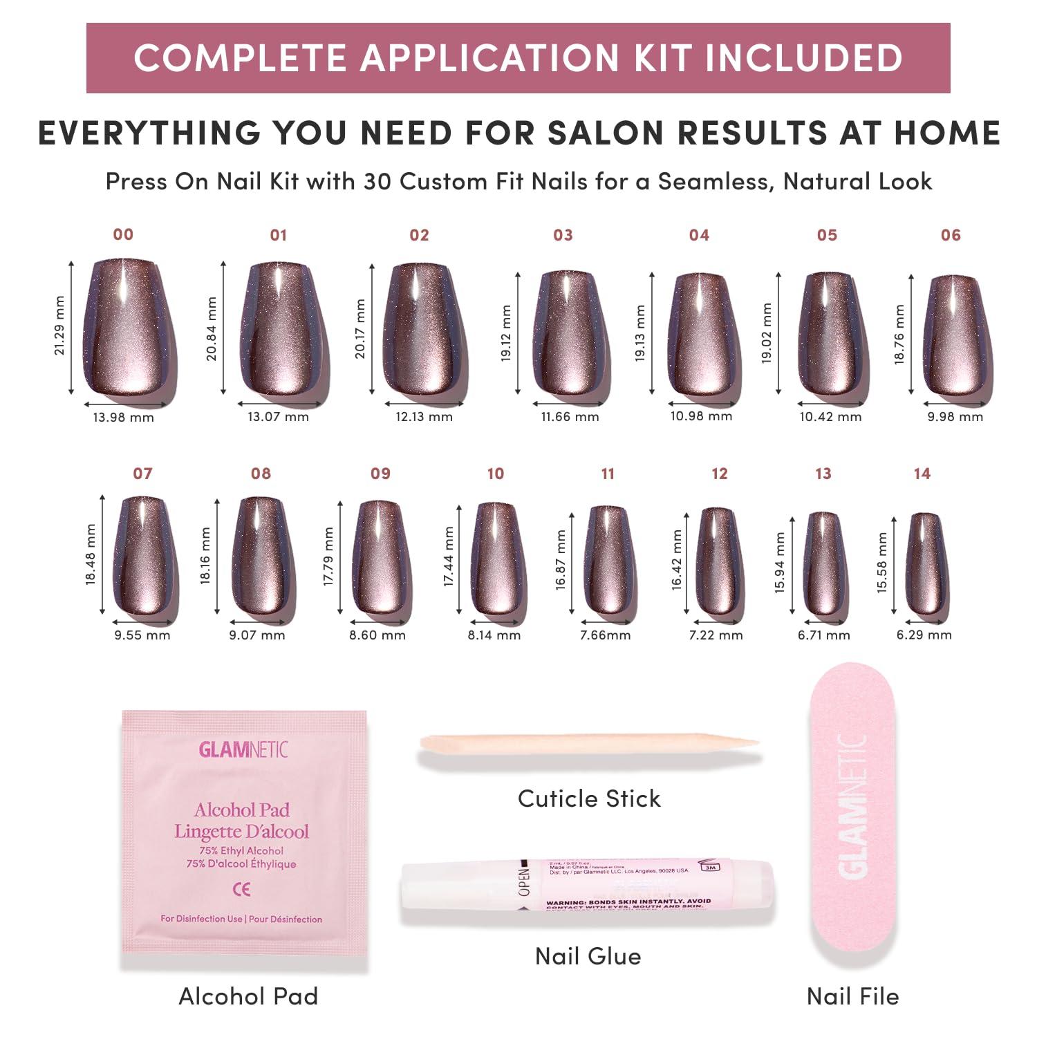 imageGlamnetic Press On Nails Short Oval Fake Nails with Blue French Tips Polka Dots amp Whale Accents Salon Quality Summer Nails Whale Waves 15 Sizes 30 Nail Kit with GlueEspresso Glow