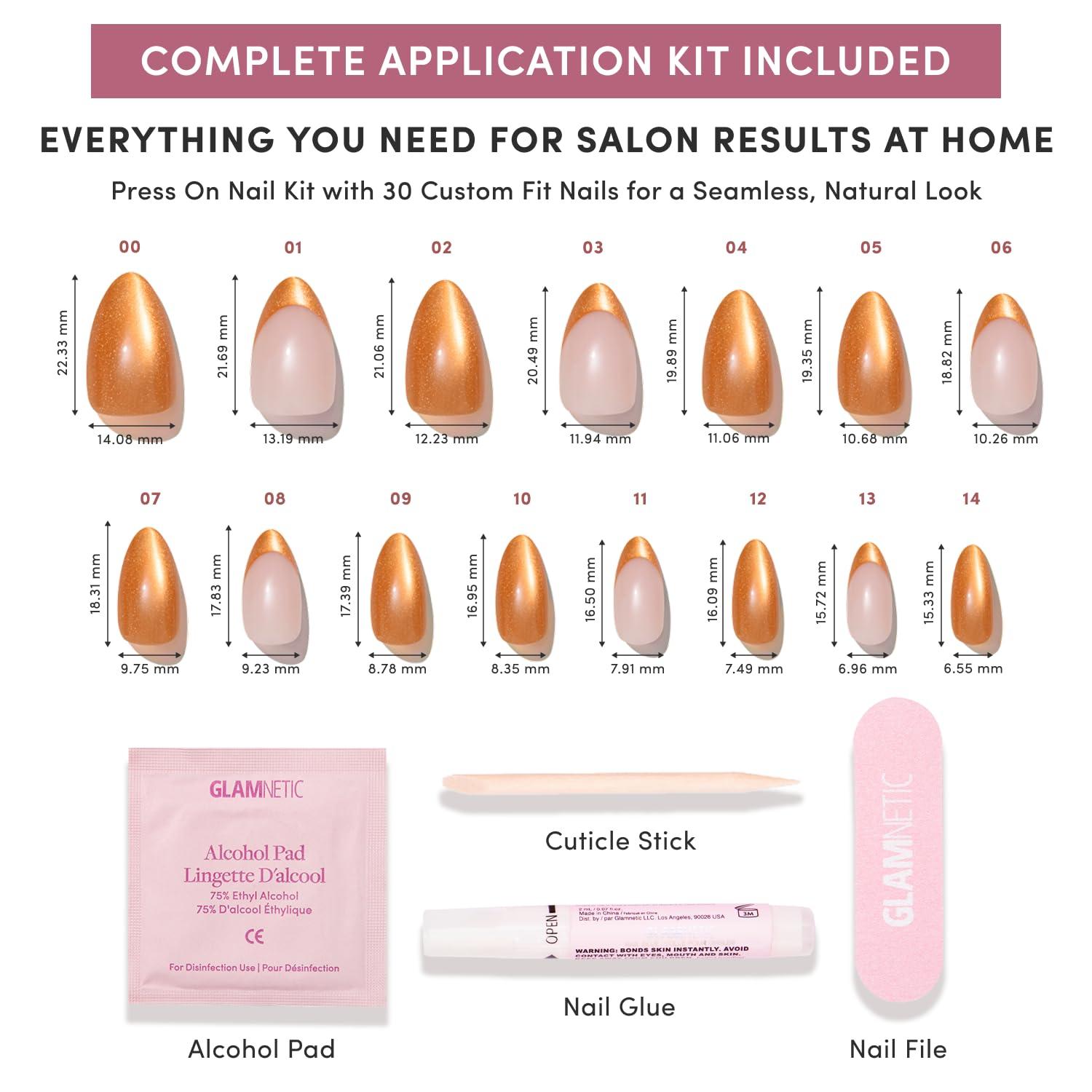 imageGlamnetic Press On Nails Short Oval Fake Nails with Blue French Tips Polka Dots amp Whale Accents Salon Quality Summer Nails Whale Waves 15 Sizes 30 Nail Kit with GlueOrange Pop