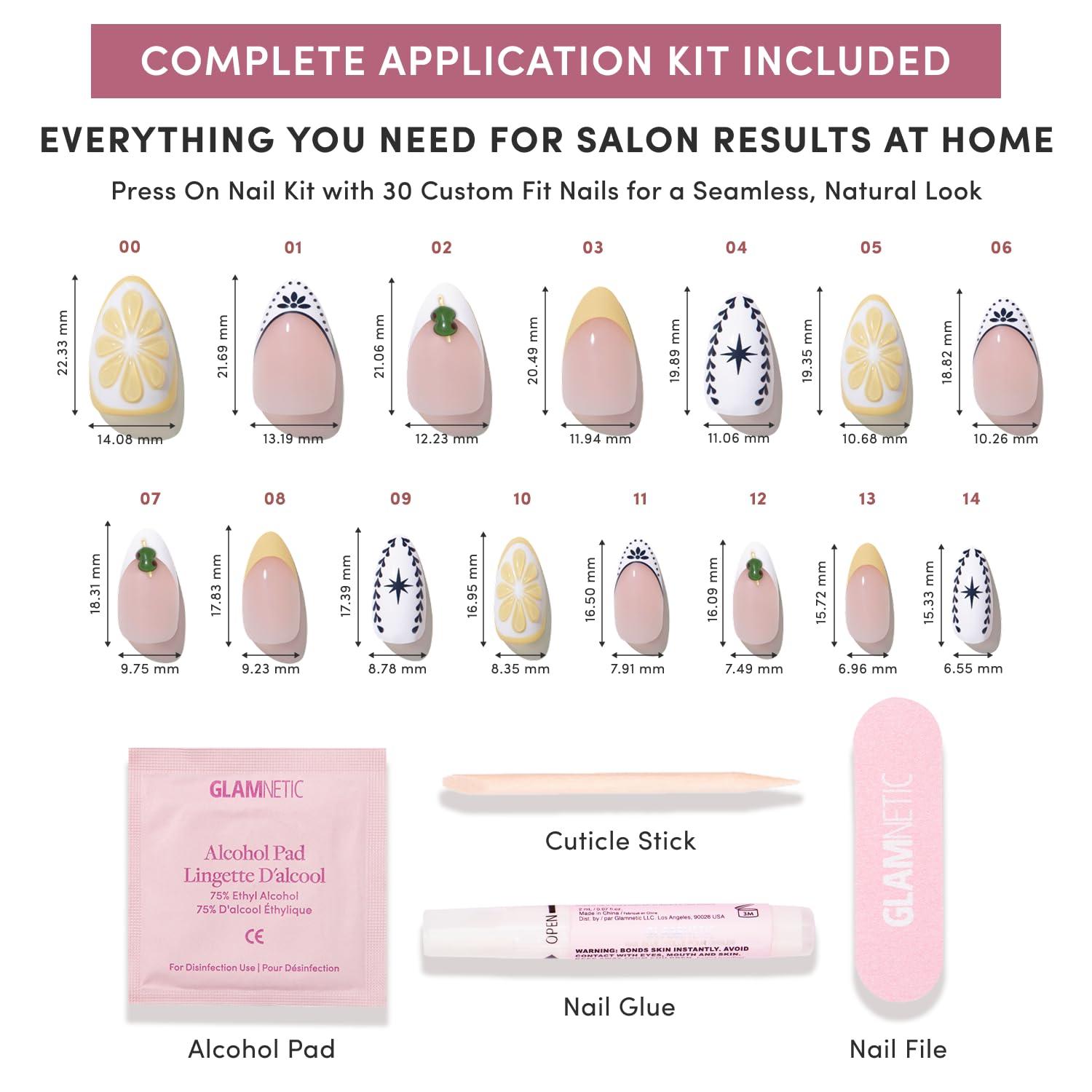 imageGlamnetic Press On Nails Short Oval Fake Nails with Blue French Tips Polka Dots amp Whale Accents Salon Quality Summer Nails Whale Waves 15 Sizes 30 Nail Kit with GlueAperitivo Hour