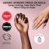 Glamnetic Press On Nails – Short Oval Fake Nails with Blue French Tips, Polka Dots & Whale Accents | Salon Quality Summer Nails | Whale Waves | 15 Sizes – 30 Nail Kit with Glue(Aperitivo Hour)