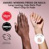 Glamnetic Press On Nails – Short Oval Fake Nails with Blue French Tips, Polka Dots & Whale Accents | Salon Quality Summer Nails | Whale Waves | 15 Sizes – 30 Nail Kit with Glue(French Muse)