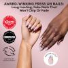 Glamnetic Press On Nails – Short Oval Fake Nails with Blue French Tips, Polka Dots & Whale Accents | Salon Quality Summer Nails | Whale Waves | 15 Sizes – 30 Nail Kit with Glue(Orange Pop)