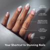 Glamnetic Press On Nails – Short Oval Fake Nails with Blue French Tips, Polka Dots & Whale Accents | Salon Quality Summer Nails | Whale Waves | 15 Sizes – 30 Nail Kit with Glue(French Muse)