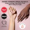 Glamnetic Press On Nails – Short Oval Fake Nails with Blue French Tips, Polka Dots & Whale Accents | Salon Quality Summer Nails | Whale Waves | 15 Sizes – 30 Nail Kit with Glue(Lady Luck)
