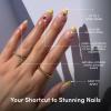 Glamnetic Press On Nails – Short Oval Fake Nails with Blue French Tips, Polka Dots & Whale Accents | Salon Quality Summer Nails | Whale Waves | 15 Sizes – 30 Nail Kit with Glue(Lady Luck)