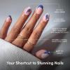 Glamnetic Press On Nails – Short Oval Fake Nails with Blue French Tips, Polka Dots & Whale Accents | Salon Quality Summer Nails | Whale Waves | 15 Sizes – 30 Nail Kit with Glue(Whale Waves)