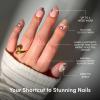 Glamnetic Press On Nails – Short Oval Fake Nails with Blue French Tips, Polka Dots & Whale Accents | Salon Quality Summer Nails | Whale Waves | 15 Sizes – 30 Nail Kit with Glue(Myko Muse)