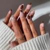 Glamnetic Press On Nails – Short Oval Fake Nails with Blue French Tips, Polka Dots & Whale Accents | Salon Quality Summer Nails | Whale Waves | 15 Sizes – 30 Nail Kit with Glue(Sunbaked)