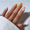 Glamnetic Press On Nails – Short Oval Fake Nails with Blue French Tips, Polka Dots & Whale Accents | Salon Quality Summer Nails | Whale Waves | 15 Sizes – 30 Nail Kit with Glue(Orange Pop)