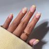 Glamnetic Press On Nails – Short Oval Fake Nails with Blue French Tips, Polka Dots & Whale Accents | Salon Quality Summer Nails | Whale Waves | 15 Sizes – 30 Nail Kit with Glue(Limonata)