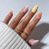 Glamnetic Press On Nails – Short Oval Fake Nails with Blue French Tips, Polka Dots & Whale Accents | Salon Quality Summer Nails | Whale Waves | 15 Sizes – 30 Nail Kit with Glue(Sunset Tide)