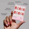 Glamnetic Press On Nails – Winter Glaze | Glossy, Short Almond French Tip Nails with Snowflake Accents, Salon Quality | 15 Sizes – 30 Nail Kit with Glue(Candy Crush)