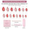 Glamnetic Press On Nails – Winter Glaze | Glossy, Short Almond French Tip Nails with Snowflake Accents, Salon Quality | 15 Sizes – 30 Nail Kit with Glue(Candy Crush)