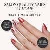 Glamnetic Press On Nails – Winter Glaze | Glossy, Short Almond French Tip Nails with Snowflake Accents, Salon Quality | 15 Sizes – 30 Nail Kit with Glue(Candy Crush)
