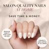 Glamnetic Press On Nails – Winter Glaze | Glossy, Short Almond French Tip Nails with Snowflake Accents, Salon Quality | 15 Sizes – 30 Nail Kit with Glue(Gingerbread Knit)