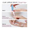 Glamnetic Press On Nails – Winter Glaze | Glossy, Short Almond French Tip Nails with Snowflake Accents, Salon Quality | 15 Sizes – 30 Nail Kit with Glue(Mrs.Claus)
