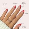 Glamnetic Press On Nails – Winter Glaze | Glossy, Short Almond French Tip Nails with Snowflake Accents, Salon Quality | 15 Sizes – 30 Nail Kit with Glue(Mrs.Claus)
