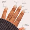 Glamnetic Press On Nails – Winter Glaze | Glossy, Short Almond French Tip Nails with Snowflake Accents, Salon Quality | 15 Sizes – 30 Nail Kit with Glue(Snowdrift)