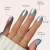 Glamnetic Press On Nails – Winter Glaze | Glossy, Short Almond French Tip Nails with Snowflake Accents, Salon Quality | 15 Sizes – 30 Nail Kit with Glue(Subzero)