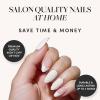 Glamnetic Press On Nails – Winter Glaze | Glossy, Short Almond French Tip Nails with Snowflake Accents, Salon Quality | 15 Sizes – 30 Nail Kit with Glue(Sweater Weather)