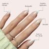 Glamnetic Press On Nails – Winter Glaze | Glossy, Short Almond French Tip Nails with Snowflake Accents, Salon Quality | 15 Sizes – 30 Nail Kit with Glue(Winter Glaze)