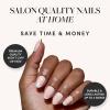Glamnetic Press On Nails – Winter Glaze | Glossy, Short Almond French Tip Nails with Snowflake Accents, Salon Quality | 15 Sizes – 30 Nail Kit with Glue(Winter’S Tale)