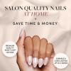 Glamnetic Press On Nails – Winter Glaze | Glossy, Short Almond French Tip Nails with Snowflake Accents, Salon Quality | 15 Sizes – 30 Nail Kit with Glue(Winter Glaze)