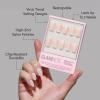 Glamnetic Press On Nails – Winter Glaze | Glossy, Short Almond French Tip Nails with Snowflake Accents, Salon Quality | 15 Sizes – 30 Nail Kit with Glue(Winter’S Tale)