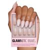Glamnetic Press On Nails – Winter Glaze | Glossy, Short Almond French Tip Nails with Snowflake Accents, Salon Quality | 15 Sizes – 30 Nail Kit with Glue(Snowdrift)