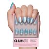 Glamnetic Press On Nails – Winter Glaze | Glossy, Short Almond French Tip Nails with Snowflake Accents, Salon Quality | 15 Sizes – 30 Nail Kit with Glue(Subzero)