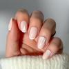 Glamnetic Press On Nails – Winter Glaze | Glossy, Short Almond French Tip Nails with Snowflake Accents, Salon Quality | 15 Sizes – 30 Nail Kit with Glue(Winter’S Tale)