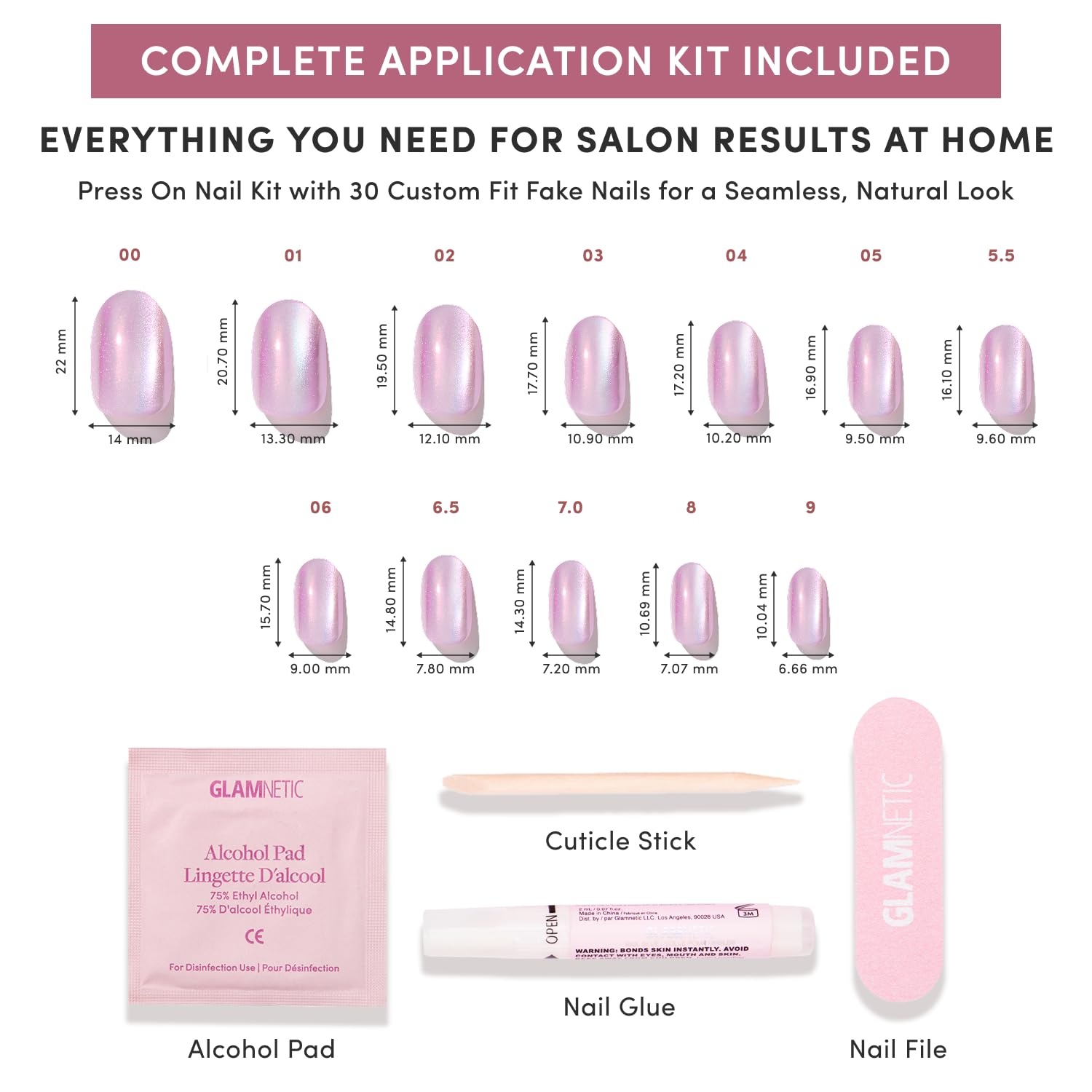 image:imageGlamnetic Press On Nails Medium Coffin Fake Nails Glazed Red Press On Nails Salon Quality Kit with Glue Runway Red 30 Nail Set in 15 Sizes2B Oyster Glow