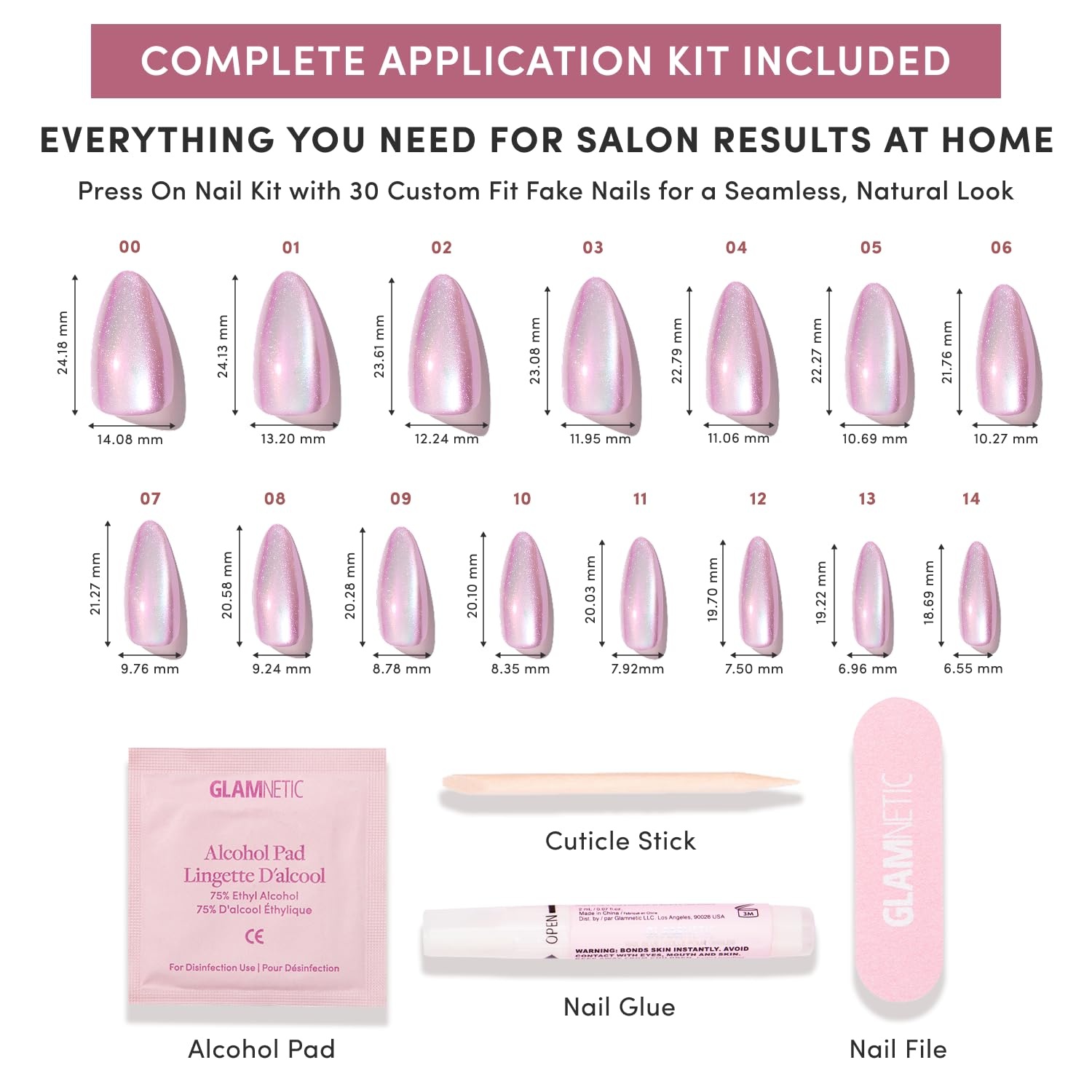 image:imageGlamnetic Press On Nails Medium Coffin Fake Nails Glazed Red Press On Nails Salon Quality Kit with Glue Runway Red 30 Nail Set in 15 Sizes2G Timeless Oyster