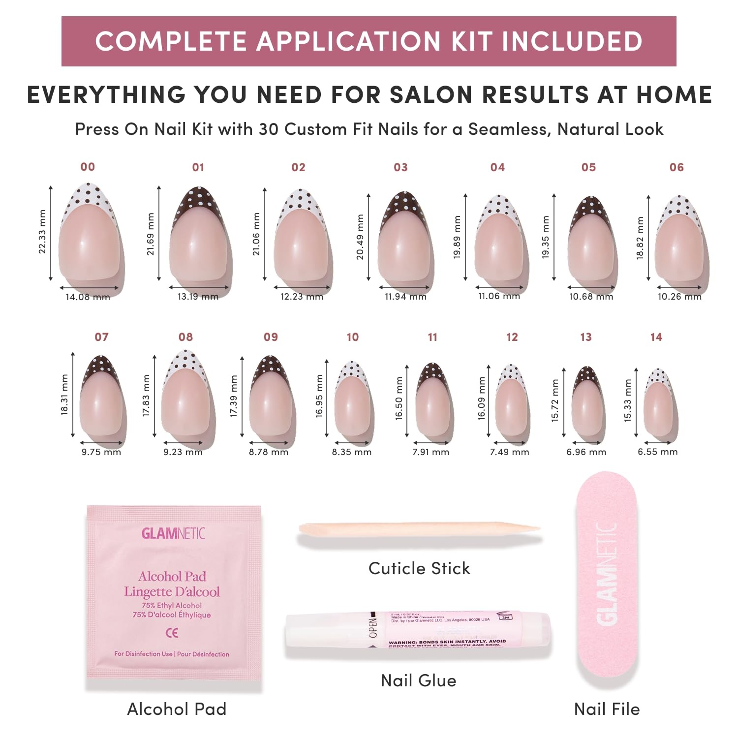 image:imageGlamnetic Press On Nails Summer Fresco Short Oval Fake Nails with Striped Blue French Tips amp Lemon Accents Salon Quality Summer Nails 15 Sizes 30 Nail Kit with GluePolka In Positano
