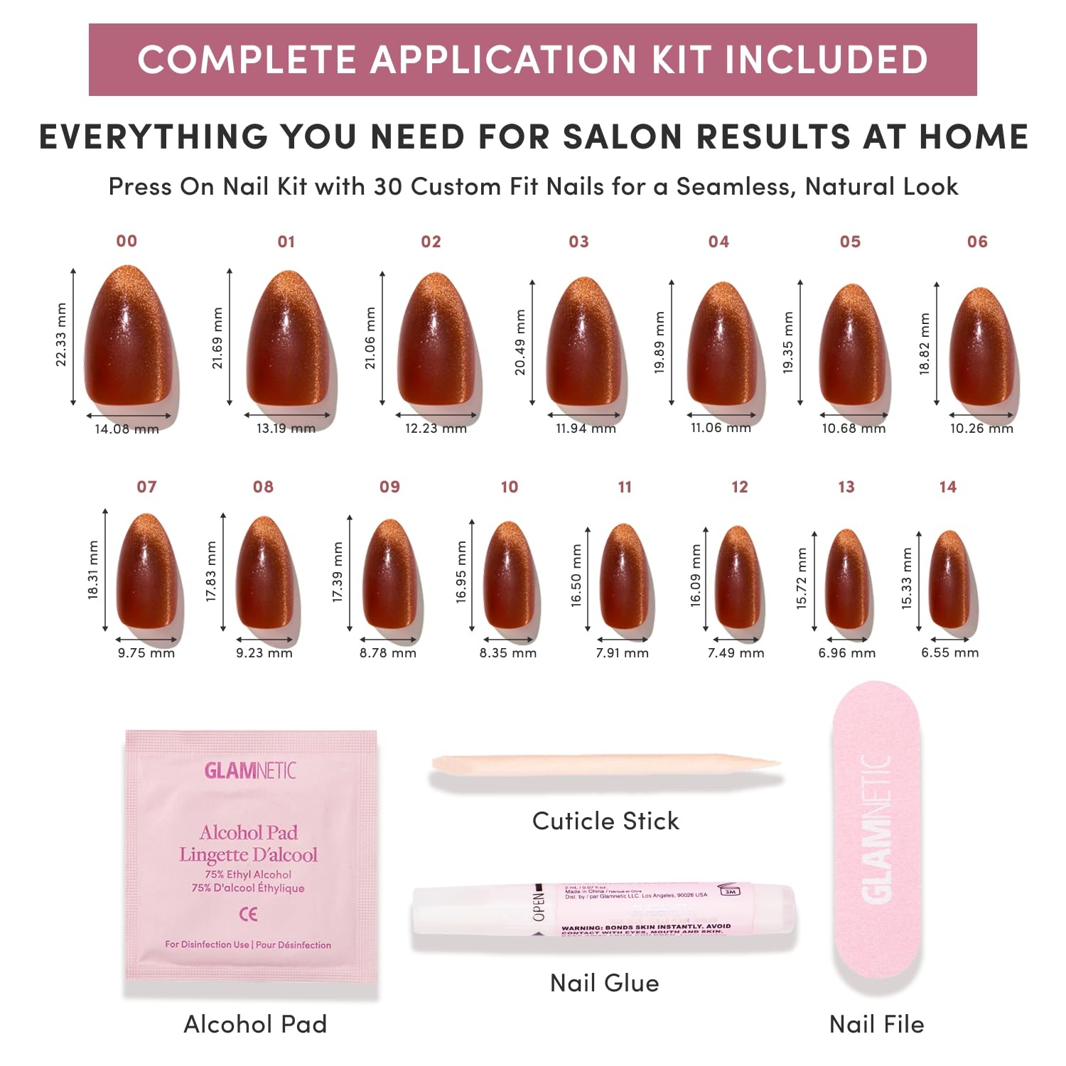 image:imageGlamnetic Press On Nails Summer Fresco Short Oval Fake Nails with Striped Blue French Tips amp Lemon Accents Salon Quality Summer Nails 15 Sizes 30 Nail Kit with GlueSicilian Sun