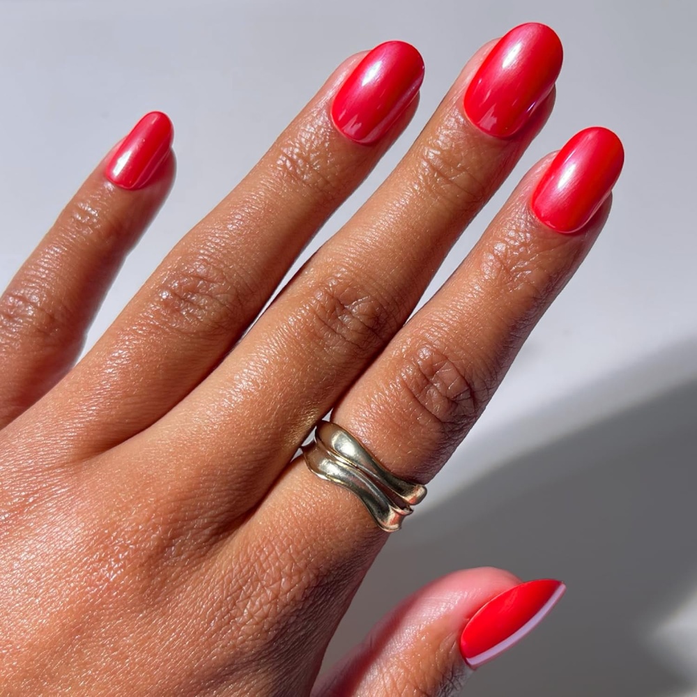 image:imageGlamnetic Press On Nails Medium Coffin Fake Nails Glazed Red Press On Nails Salon Quality Kit with Glue Runway Red 30 Nail Set in 15 Sizes4B Red Confidence