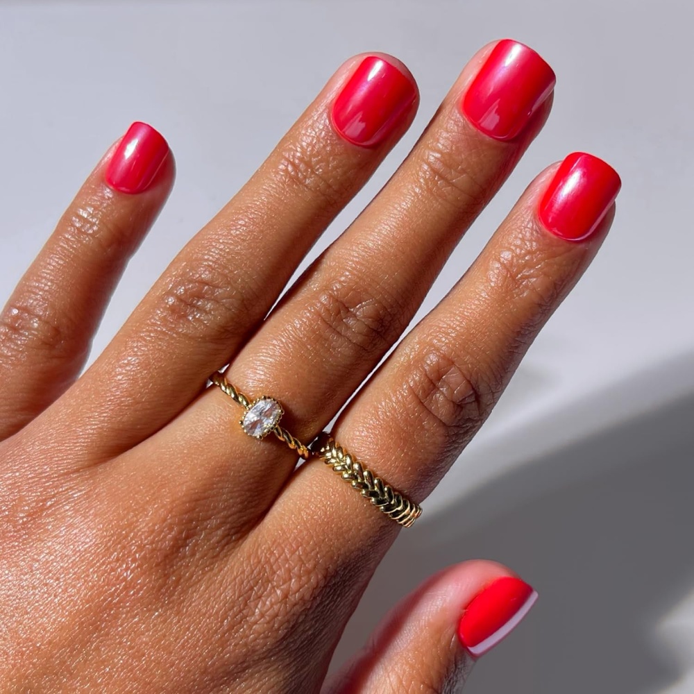 image:imageGlamnetic Press On Nails  Medium Coffin Fake Nails  Glazed Red Press On Nails Salon Quality Kit with Glue  Runway Red  30 Nail Set in 15 Sizes4E  Red Legacy
