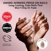 Glamnetic Press On Nails – Athenian Gold | Medium Oval Fake Nails with 3D Raised Gold Foil, Glossy Finish | Salon Quality Vacation Nails | 15 Sizes – 30 Nail Kit with Glue