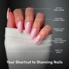 Glamnetic Press On Nails – Medium Coffin Fake Nails | Glazed Red Press On Nails, Salon Quality Kit with Glue | Runway Red – 30 Nail Set in 15 Sizes(1A – Pink Obsession)