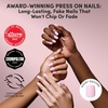 Glamnetic Press On Nails – Medium Coffin Fake Nails | Glazed Red Press On Nails, Salon Quality Kit with Glue | Runway Red – 30 Nail Set in 15 Sizes(1C – Pink Control)