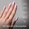 Glamnetic Press On Nails – Medium Coffin Fake Nails | Glazed Red Press On Nails, Salon Quality Kit with Glue | Runway Red – 30 Nail Set in 15 Sizes(1D – Pink Poise)