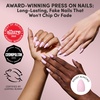 Glamnetic Press On Nails – Medium Coffin Fake Nails | Glazed Red Press On Nails, Salon Quality Kit with Glue | Runway Red – 30 Nail Set in 15 Sizes(1D – Pink Poise)