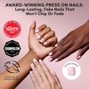 Glamnetic Press On Nails – Medium Coffin Fake Nails | Glazed Red Press On Nails, Salon Quality Kit with Glue | Runway Red – 30 Nail Set in 15 Sizes(1E – Pink Pop)
