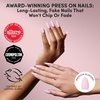 Glamnetic Press On Nails – Medium Coffin Fake Nails | Glazed Red Press On Nails, Salon Quality Kit with Glue | Runway Red – 30 Nail Set in 15 Sizes(1G – Iconic Pink)