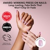 Glamnetic Press On Nails – Medium Coffin Fake Nails | Glazed Red Press On Nails, Salon Quality Kit with Glue | Runway Red – 30 Nail Set in 15 Sizes(2F – Oyster Opal)