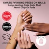 Glamnetic Press On Nails – Medium Coffin Fake Nails | Glazed Red Press On Nails, Salon Quality Kit with Glue | Runway Red – 30 Nail Set in 15 Sizes(3C – Sweet Talk)