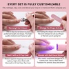 Glamnetic Press On Nails – Medium Coffin Fake Nails | Glazed Red Press On Nails, Salon Quality Kit with Glue | Runway Red – 30 Nail Set in 15 Sizes(3C – Sweet Talk)